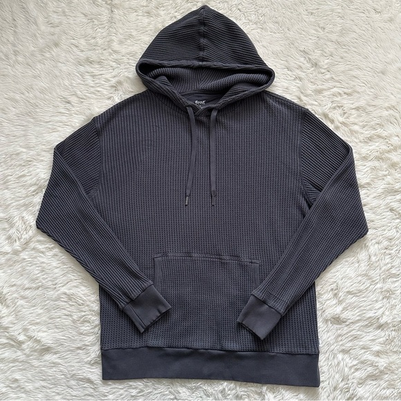 Feat Clothing Mens TreeCell Waffle Hoodie Long Sleeve Gray L - Picture 2 of 12